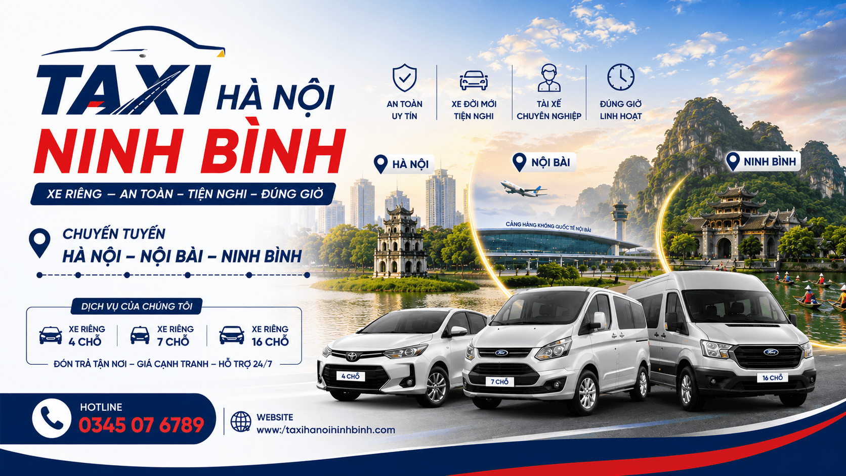Taxi 7 chỗ Hà Nội Ninh Bình: thoải mái cho gia đình và nhiều hành lý